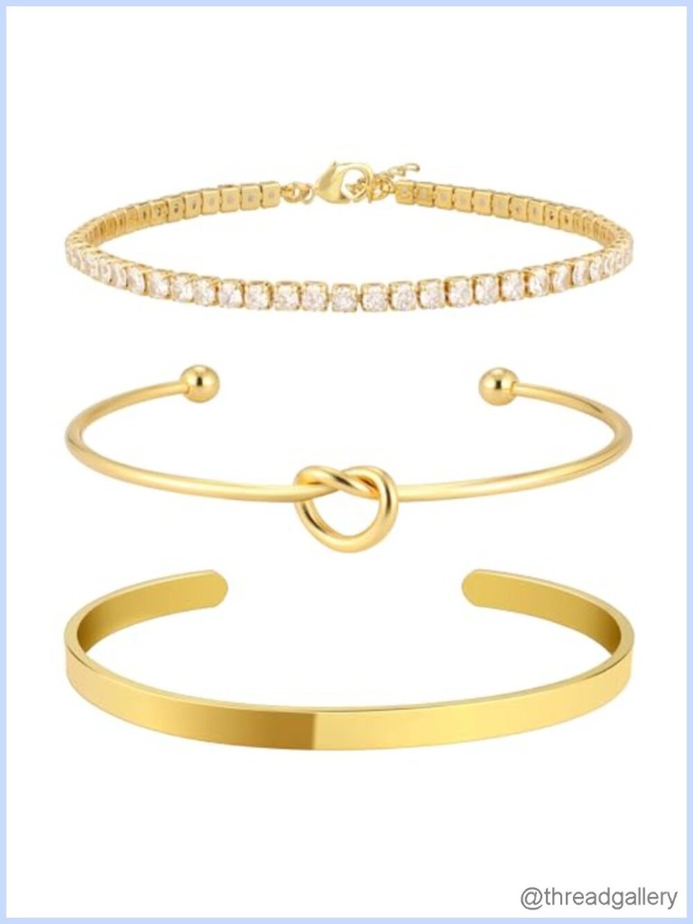 Gold Plated Brass Bangle Cuff Bracelet Set for Women, Non Tarnish, Cubic